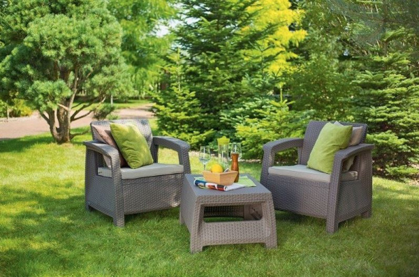 Комплект мебели из искусственного ротанга Corfu Weekend Set, капучино [227630]