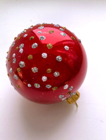 Набор шаров пластик. декор №8 разные цвета, 6см / 8см / 10см Шар пластиковый декорированный