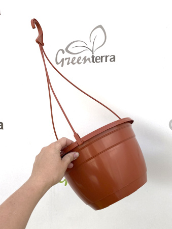 Кашпо подвесное, терракотовое, ø 25см, высота 16см, объём 5л.