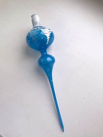 Верхушка стеклянная на елку, декорированная