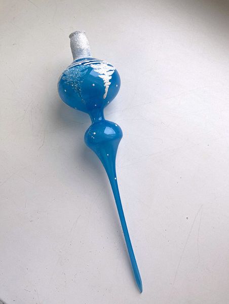 Стеклянная верхушка "Новогодняя ёлочка" Верхушка стеклянная на елку, декорированная "Новогодняя ёлочка"