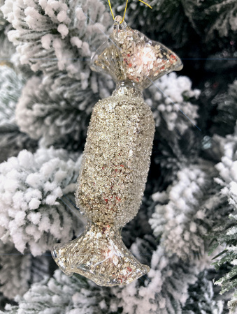 Игрушка елочная стекл. Конфета 9см [52331]