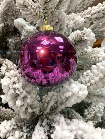 Шар елочный стекл. "Глянцевый" 8 см, [G-42]