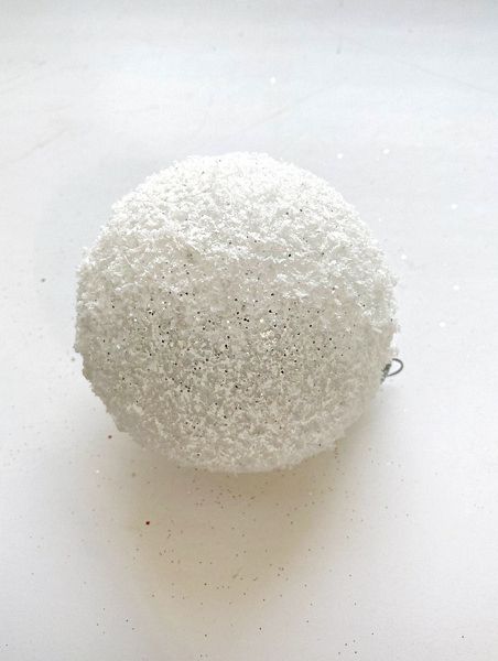 Шары пластиковые, парча белый снег В19/1 Шары пластиковые, парча белый снег