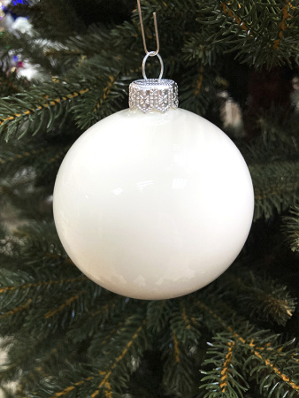 Шар елочный стекл. "Глянцевый" 8 см, [G-133]