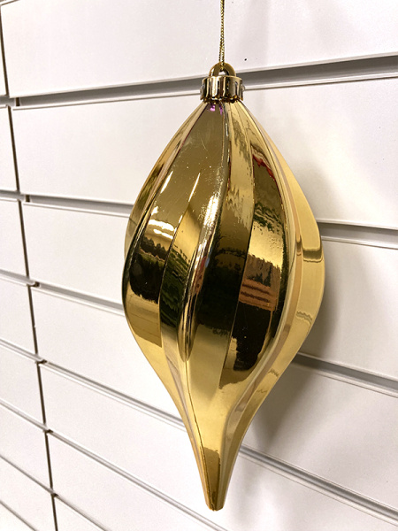 Украшение елочное "Сосулька" 25см золотой [HL202505]