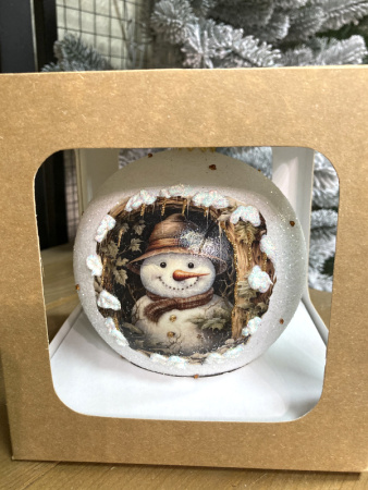 Шар елочный стекл. декупаж 12 см, [DQ1]