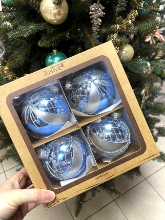 Набор шаров пластик. декор №6 разные цвета, 6см / 8см / 10см Шар пластиковый декорированный