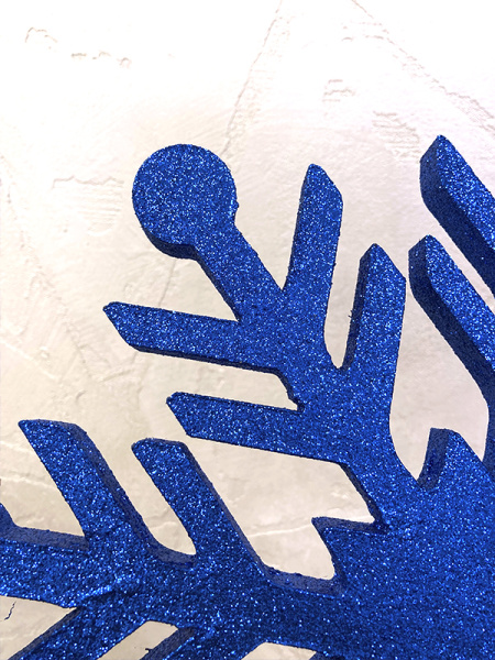 Украшение для больших ёлок снежинка "Снежинка Резная" 40см, парча синий