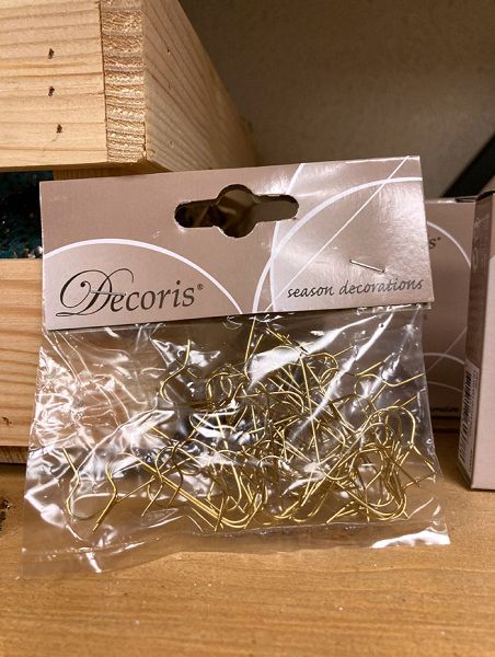 Крючки для елочных игрушек тонкие, золото [400008]