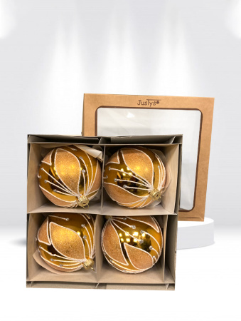 Набор шаров пластик. декор №5 разные цвета, 6см / 8см / 10см Шар пластиковый декорированный