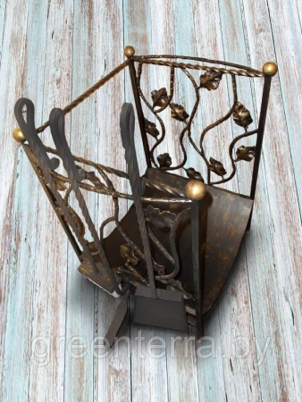 Кованый прикаминный набор "Лоза" из 4 предметов Кованый прикаминный набор "Лоза" из 4 предметов