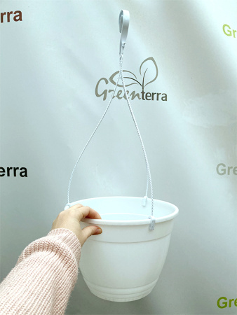 Кашпо подвесное, белое, ø 27см, высота 19см, объём 7л. (Петуния)