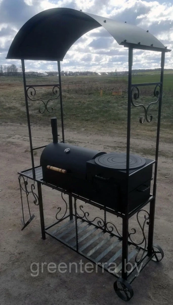 Кованый мангал-гриль с крышей "Алькасар"