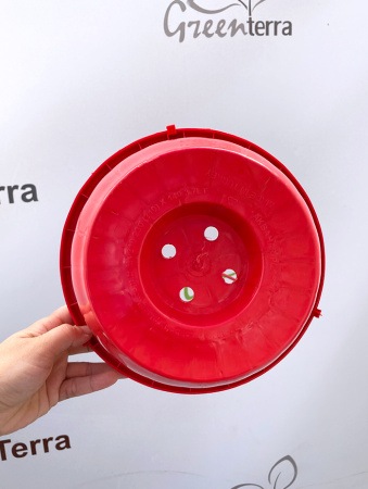 Кашпо подвесное, красное, ø 23см, высота 14см, объём 3.7л.