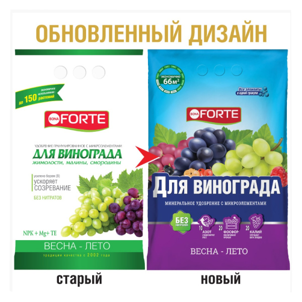 Удобрение минеральное Bona Forte "Для Винограда" 2кг