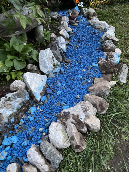 Щебень окрашенный гранитный, синий, 5-10мм, (20 кг)