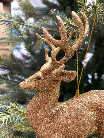 Елочное украшение блестящий олень [55674]