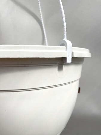 Кашпо подвесное, белое, ø 25см, высота 15см, объём 5л.