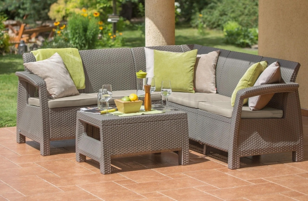 Комплект мебели из искусственного ротанга Corfu Relax Set, капучино [227845]