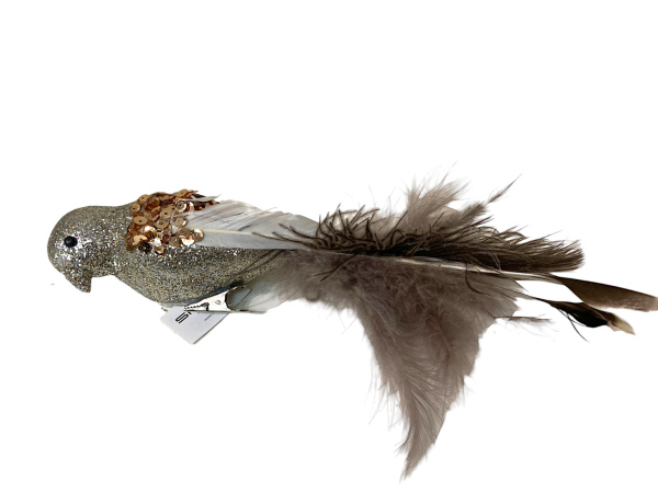 Украшение елочное "Птичка в пайетках" 26см