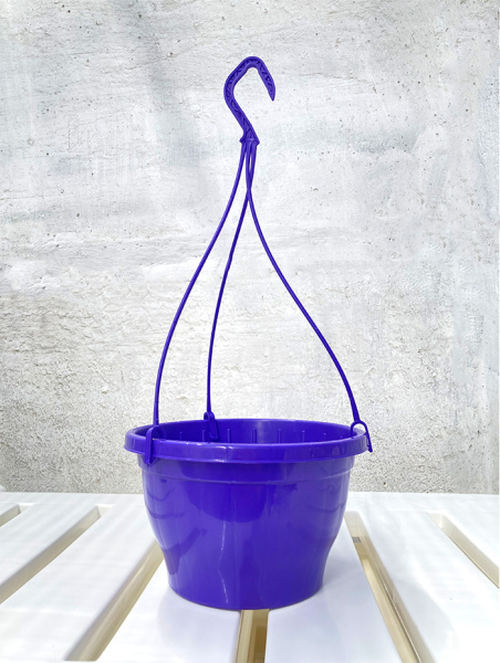 Кашпо подвесное, фиолетовое, ø 23см, высота 14см, объём 3.7л