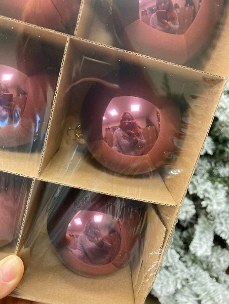 Шар елочный стекл. "Глянцевый" 8 см, [182]