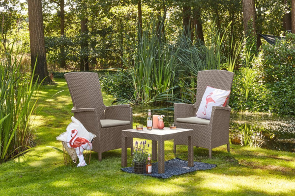 Кресло из искусственного ротанга Vermont с наклонной спинкой, капучино [238449]