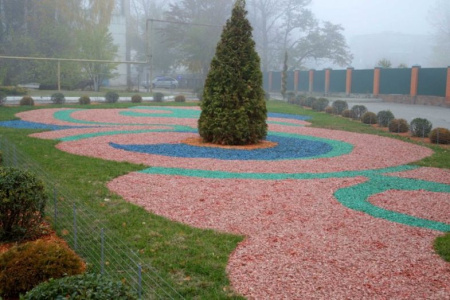 Щебень окрашенный гранитный, зеленый, 5-10мм, (20 кг)