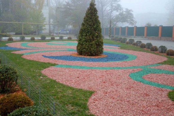 Щебень окрашенный гранитный, зеленый, 5-10мм, (20 кг)