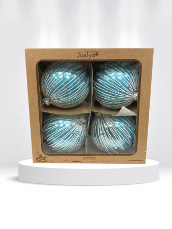 Набор шаров пластик. декор №13 разные цвета, 6см / 8см / 10см Шар пластиковый декорированный