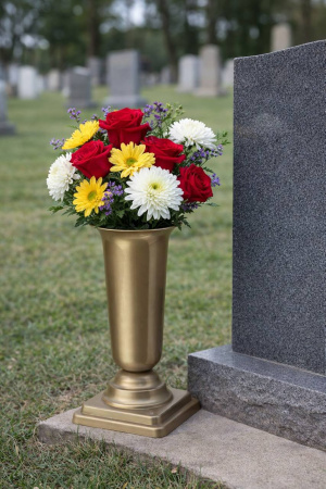 Горшок пластиковый "Вазон Р" для цветов 3.5л, золотой 