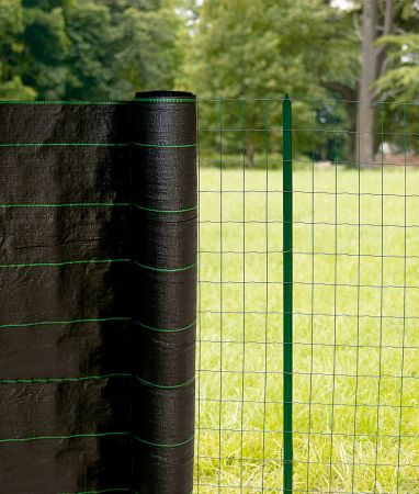 Сетка для ограждения из полипропиленовой ткани, чёрная, высота 1.8м (100гр/м2) Сетка из полипропилена для ограждения 1.8х100м (100гр/м2)