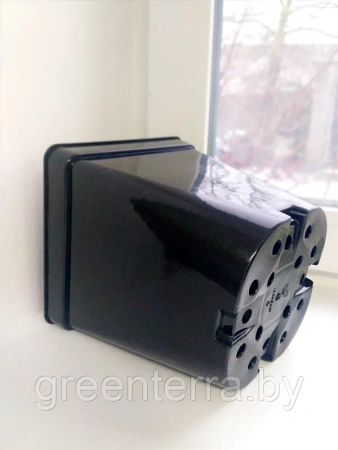 Горшок для рассады квадратный литой 5 л, 18.5*18.5*20 см (круглое дно)