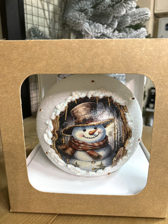 Шар елочный стекл. декупаж 12 см, [DQ1]