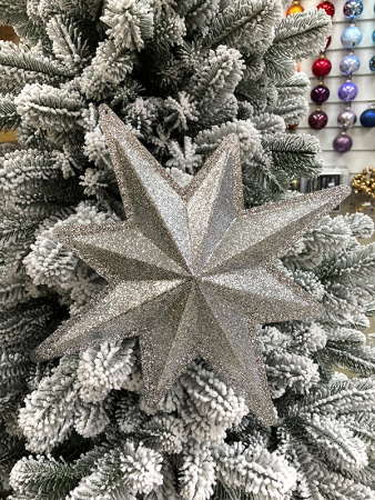 Украшение для больших ёлок "Звезда из двух половин" парча 30см