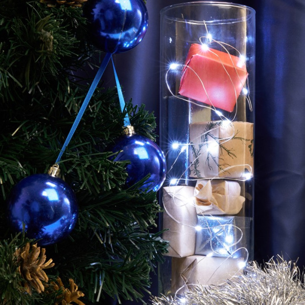 Светодиодная гирлянда Роса Feron CL570 20LED белый, 2м IP20, от батареек [32365]