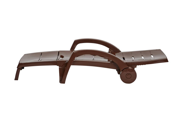 Шезлонг-лежак складной на колесах, цвет шоколадный [150-0008] (уценка)