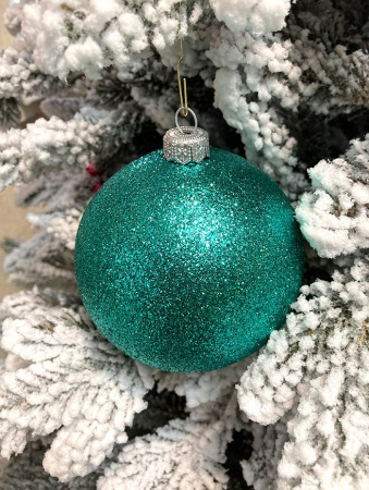 Шары пластиковые, парча бирюзовый В30 Шары пластиковые, парча бирюзовый