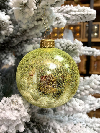 Шар елочный стекл. "Текстурный" 8 см, [G-213s]