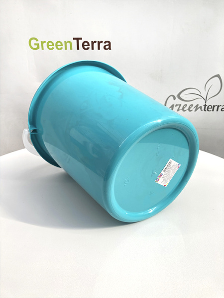 Ведро пластиковое с ручкой 10л, сине-бирюзовое