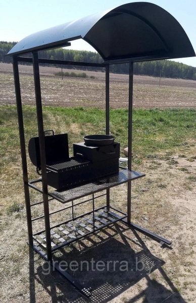 Кованый мангал с крышей "Касл"