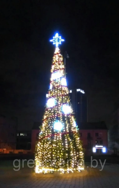 Верхушка-звезда из дюралайта, 100х100см, постоянного свечения с нитью