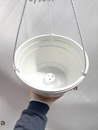 Кашпо подвесное, белое, ø 25см, высота 15см, объём 5л.