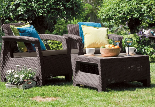 Комплект мебели из искусственного ротанга Corfu Weekend Set, коричневый [258953]