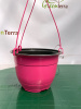 Кашпо подвесное формованное, розовое 3.5л