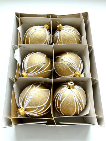 Набор шаров пластик. декор №5 разные цвета, 6см / 8см / 10см Шар пластиковый декорированный