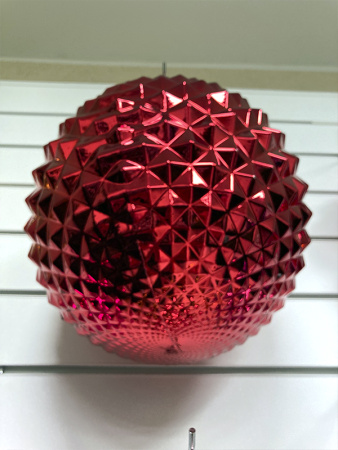 Шар пластиковый "Структурный" красный, 30см [HL202519]