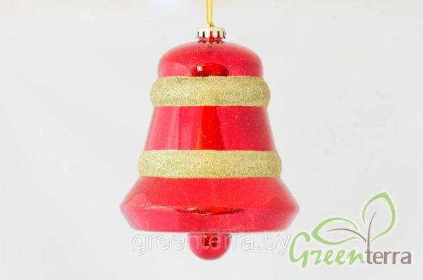 Украшение для больших ёлок "Объёмный колокольчик глянцевый" 15см, разные цвета