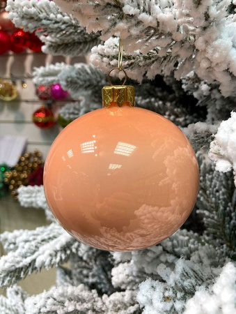 Шар елочный стекл. "Глянцевый" 8 см, [121]